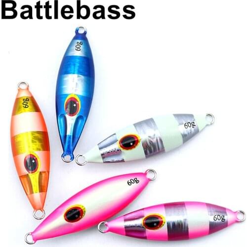 BATTLEBASS 40/60G Glow Metal jigs Sinking Japan Jigging lure Luminous Saltwater fishing bait Cranky Slow jigs Artificial bait