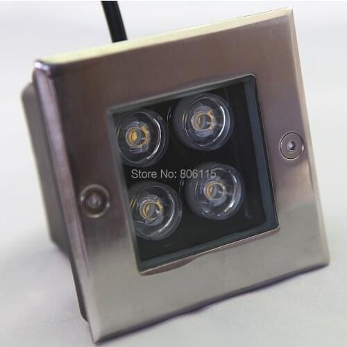 Free Shipping 6pcs/lot 4w Square led underground light AC85-265V/DC12V Cool/Warm White bar/stage/garden floor outdoor lighting