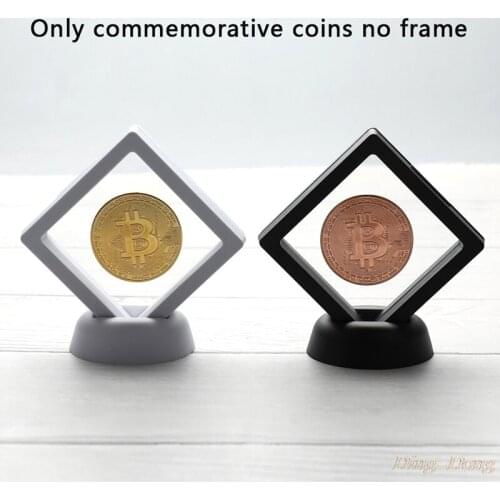 Bitcoin Bit Coin Litecoin Ripple Metal Commemoration Coin with Showing Stand 1 Pcs