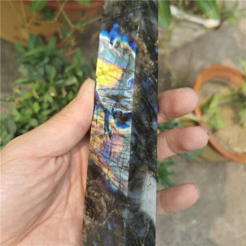 Big natural multicoloured flash light labradorite tower healing reiki