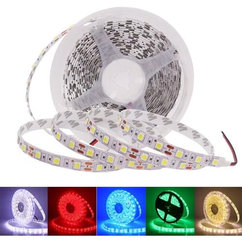DC12V SMD 5050 LED Strip IP21 IP65 60LEDs/m Flexible LED Light Warm White /White/RGB LED Strip 5m/lot