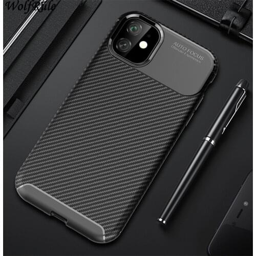For iPhone 11 Case Cover Shockproof Bumper Carbon Fiber Texture Business Fashion TPU Capa Case For iPhone 11 Cover iPhone 11 6.1