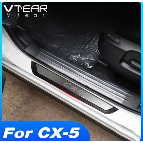 Vtear For Mazda CX5 CX-5 2021 2020 Accessories Car Door Sill Scuff Plate Interior Trim Stainless Steel Protector Plates Cover