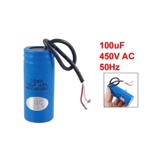EDFY 100uF 450V AC CD60 2 Lead Motor Start Run Capacitor