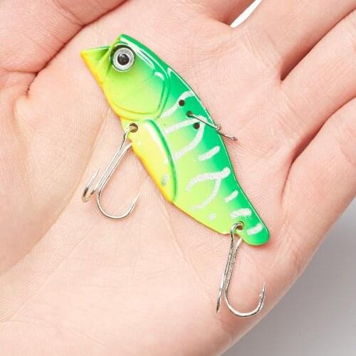 14g Artificial Fishing Lure Metal Hard Bait Vib Wobbler Diving Swivel Bait Fishing Lure Painting Jig Vibration Pike Tackle