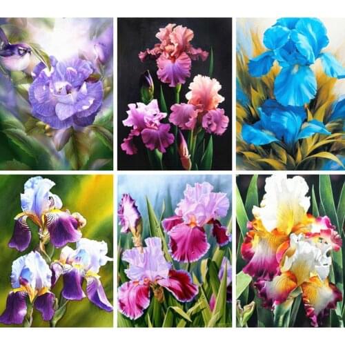 Kamy Yi Diy 5d Square Diamond Handmade Round Rhinestone Cross Stitch Flower Flowers Plant Picture Home Decoration Gift