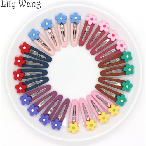 Korean Fashion Flower Hair Clips Girls Metal Candy Color Seaside Barrettes Headwear Hairpins Women Hair Accessories Bb Clips
