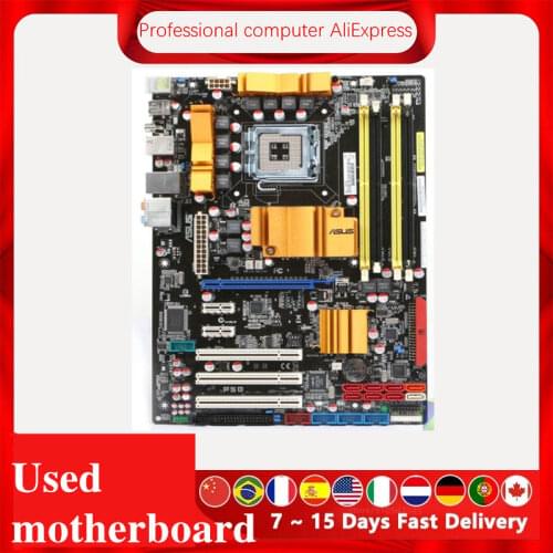 For Asus P5Q Desktop Motherboard P45 Socket LGA 775 Q8200 Q8300 DDR2 Original Used Mainboard On Sale