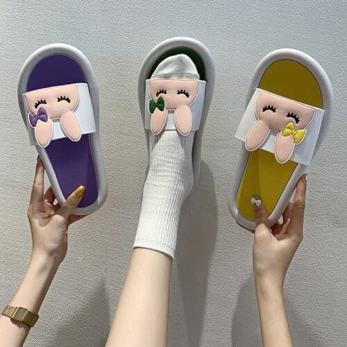 Cute Slippers Female Personality Versatile Couple Cool Slippers Womens Home Bathroom Antiskid Slippers House Slippers