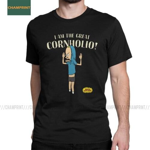 I Am The Great Cornholio Butthead Beavis T-Shirt Men Cotton T Shirts Old Cartoon Rock Punk Metal Short Sleeve Tees Gift Tops