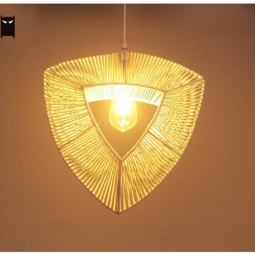 Wicker Rattan Heart Shade Pendant Light Fixture Rustic Hanging Ceiling Lamp for Baby Kids Bedroom Nursery E27 E26 Bulb 110V 220V