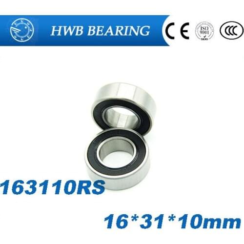 Free shipping 2pcs 163110-2RS 163110 2RS ball bearing 16x31x10mm bike axis repair bearing unstandard