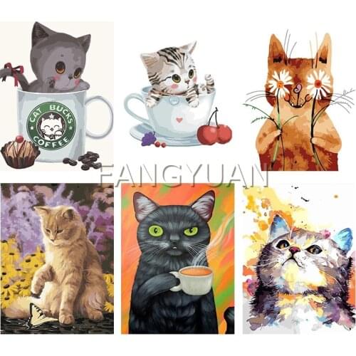 Full Round Square Diamond Painting Animal Cartoon Cat Diamond Embroidery Kit Mosaic Painting Diy Children Gift Home Wall Decor