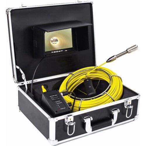 1000TVL 23mm Lens Industrial Endoscope 20M Fiberglass Push Rod Cable 7 Inch Monitor Sewer Pipe Inspection Camera System