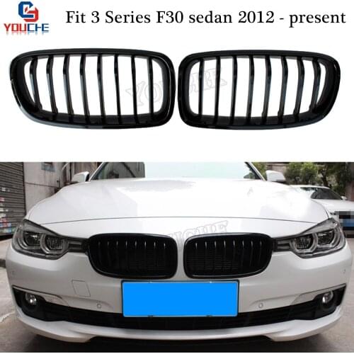 F30 Front Bumper Grill for BMW 3 Series F30 F31 4-door Sedan 2012 - present 320i 325i 328i 330i Replacement Kidney Grille Mesh