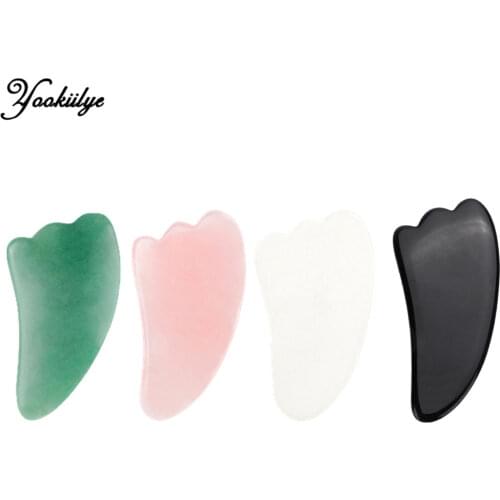 Natural Jade Gua Sha Scraper Board Jade Guasha Stone Massager For Chin Neck Face Lifting Wrinkle Remover Beauty Skin Care Tools