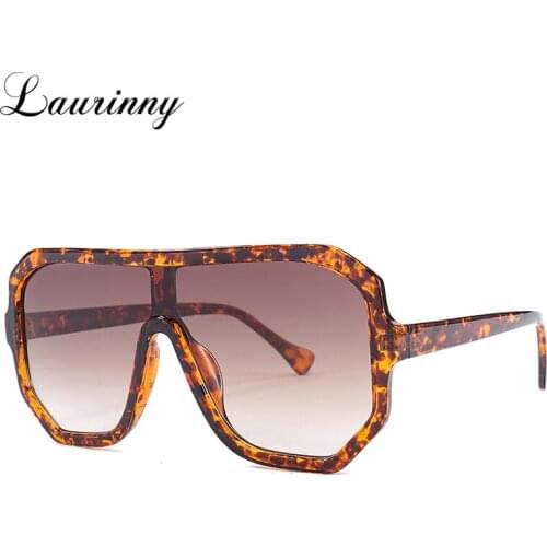 New Vintage Oversized Leopard Frame Sunglasses Women One Piece Lens Eyewear Shades Men Windproof Shield Sun Glasses Female UV400