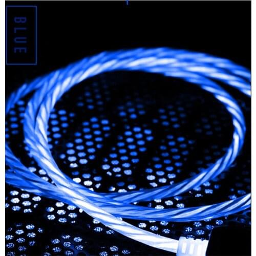 LED Flow Luminous Micro USB Type C Cable for huawei mate 20 p20 lite P10 Y9 p smart 2019 nova 4 3i honor 8x 8c note 10 9 8 7c 7x