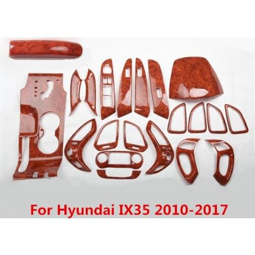 Wood Grain Car Center Console Outlet Moulding Tirm Gear Window Control Panel Sticker Conver for Hyundai IX35 2010-2017 Styling