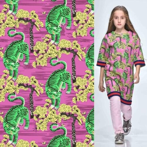 Polyester Cotton Dress Clothing Fabric Tiger Pattern Digital Printing Fabric Home Textile DIY Sewing Fabric