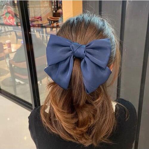 Big Hair Bow Ties Hair Clips Satin Butterfly Bow Hairpin Girl Hair Accessories for Women Bowknot Hairpins