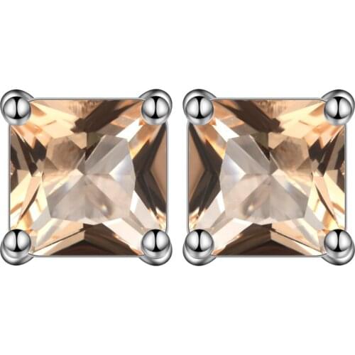 Hot Sale Fashion jewelry Wholesale Luxury Design Square Purple CZ zirconia Stud earrings For Women Engagement Gift