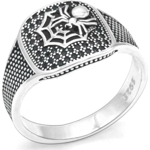 2019 hot 925 sterling silver ladies ring Turkish style retro spider ring jewelry mens fashion jewelry new listing insects