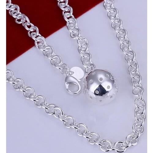 KN-N045 Wholesale Christmas Gifts Pendants Necklaces For Women Free Shipping Fashion Jewelry Valentines Day Gifts Ball Necklace