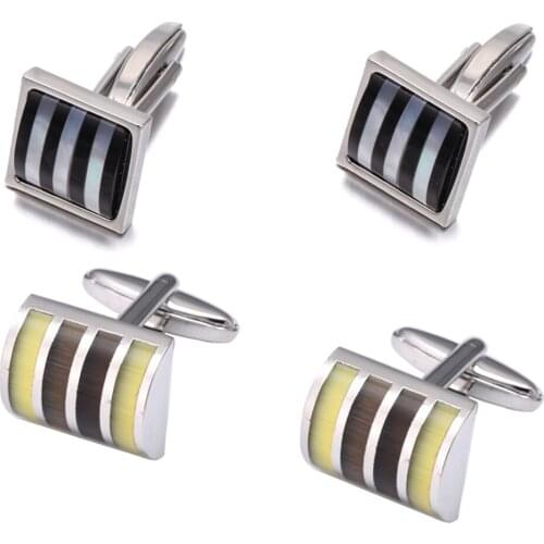 10pairs/lot Arch Shape Sea Shell Pearl Cufflinks Cats Eye Stone Cuff Links Business Style Mens Jewelry Accessory Wholesale