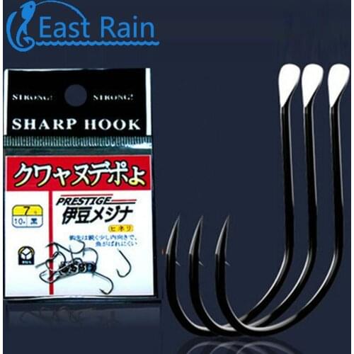 East Rain 10pcs/lot IZUMEZINA BLACK Fishing Hook Series high carbon steel barbed Hook Crank hook Bass fishing Fishing Tackle
