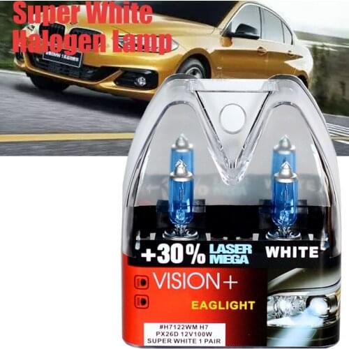 12V 100W Car Fog Lamp Headlight Halogen Light H1/H3/H4/H7/H11/HB3/9005/HB4/9006 Super White High Power Bulbs Parking Source