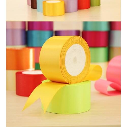 2'' (50mm) 25 Yards Silk Satin Ribbon Wedding Party Decoration Gift Wrapping Christmas New Year Apparel Sewing Fabric Ribbon DIY