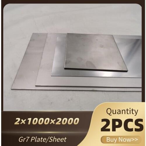 2pcs Gr7 TA9 Ti-0.2Pd Titanium Alloy Plate Ti Sheet 2*1000*2000mm For DIY OEM Metalworking Supplies