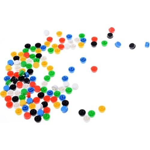 20pcs/lot Tactile Button Caps Plastic Cap Hat for 6*6mm Tactile Push Button Switch Lid Cover Color Randomly
