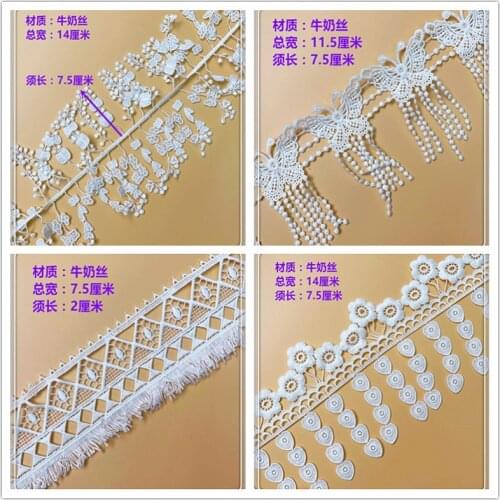 20yards Handmade Lace Trim White Tassel Fringe Patchwork Material Flowers Fabric Lace Ribbon DIY Garment Sewing Accessories