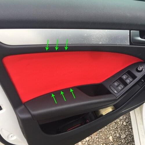 4pcs Microfiber Leather Interior Car Styling Door Panel Covers Trim For Audi A4 2009 2010 2011 2012 2013 2014 2015 2016