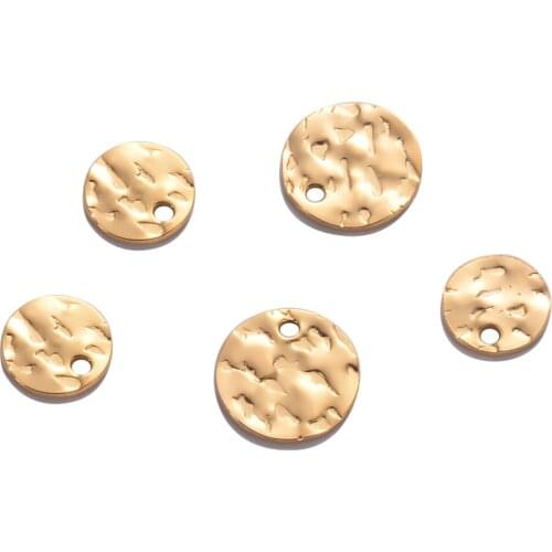 50pcs Stainless Steel Round Charm Pendants Bracelet Necklace DIY for Jewelry Making Accessories Findings