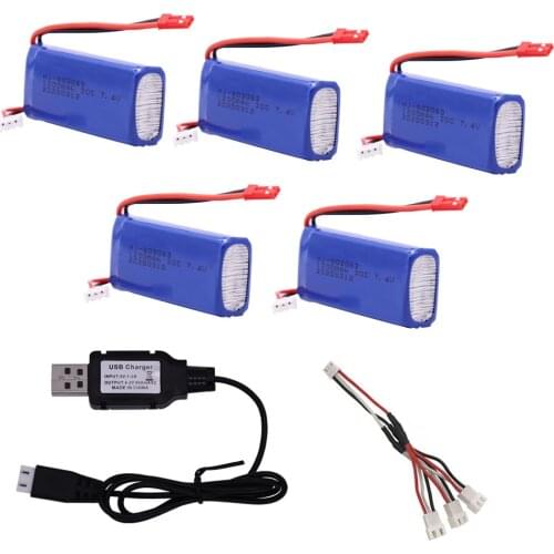 Lipo Battery and USB Charger For YiZhan X6 MJX X101 X102h X1Brushless H16 WLtoys V666 V262 V353 V333 V323 7.4 V 1200 mah Battery