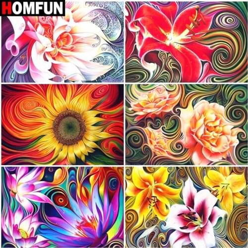 HOMFUN Diamond Embroidery "Flower landscape" Pattern DIY 5D Diamond Painting Needlework Cross Stitch Full Drill Painting