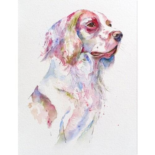 Diamond Embroidery Springer Spaniel Watercolour Art Cross Stitch 5D DIY Diamond Painting Square Round Diamond mosaic stickers