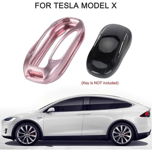 Aluminum car Key Fob Cover Case Key Protection Shell with Key Chain Auto parts for Tesla Model X