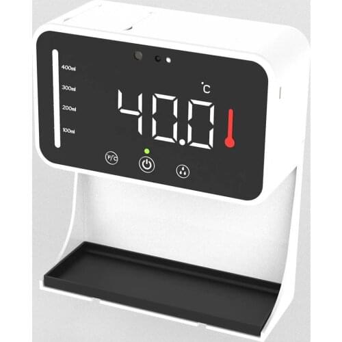 Automatic Hand Sanitizer Dispenser with Thermometer, Wall Mount Touchless Sensor Drip Sanitizing Station Temperature Measurement