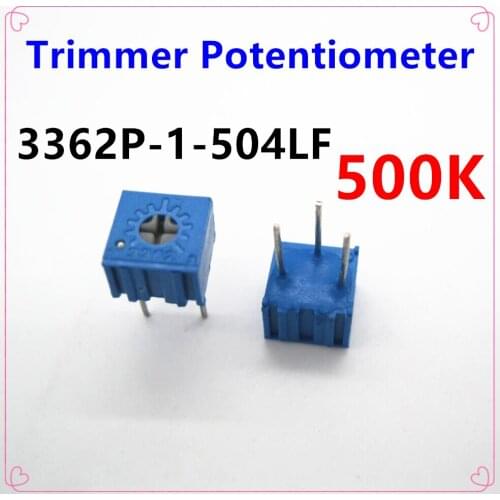 Free shipping 15PCS Trimmer Potentiometer 3362P 500K 504 adjustable Resistors 3362 504 Variable Resistors 500K ohms