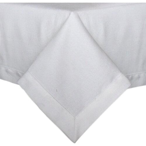 Free Shipping 60"*84" Poly/Cotton Canvas Fabric White Table Cloth Solid Color Hotel Line P4516