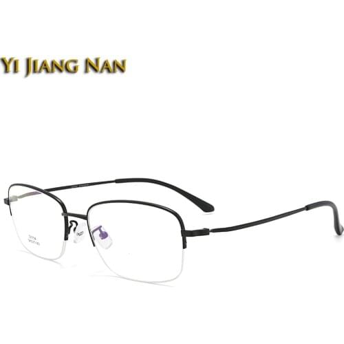 Large Half Rim Alloy Men Glasses Frame Optical Eyewear Frames for Customize Lenses Spectacle Eyeglasses for Women