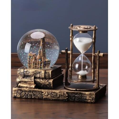 Retro Crystal Ball Sand Clock Timer Creative Decoration Wine Cabinet Living Room Home Decoration