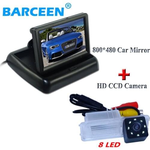 Color car display monitor wire +auto car reversing camera 8 led superior quality use for Volkswagen golf 6/ Magotan