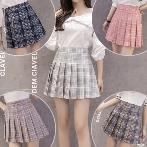 Polyester elegant mini skirts plated summer womens skirt girls uniform red white skirts
