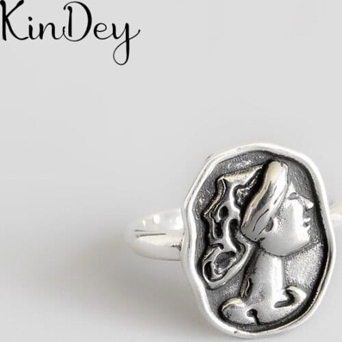Kindey Personality Silver Color Queen Rings For Women Bridal Wedding Jewelry Adjustable Size Finger Rings