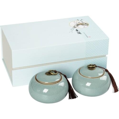 Creamic Tea Box Packaging Set Small Coffee Container Tea Coffee Sugar Storage Jars Tea Tins Organizador Te Home Teaware AB50CY